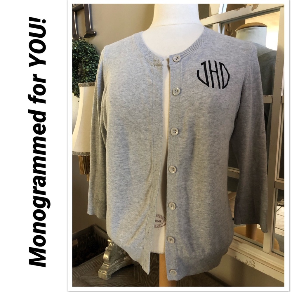 Lands’ End Custom Monogrammed Cardigan Sweater